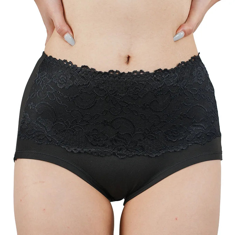 Yueyun NNK826 Dantelă - Set de 4 chiloți din poliester și spandex, talie înaltă