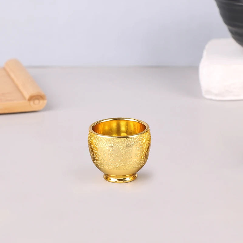 Wine Kettle Coffee Pot Set Vintage Wine Glasses Jug Exquisite Tea Pot Golden Teapot Household Classic Temple Offering Cup