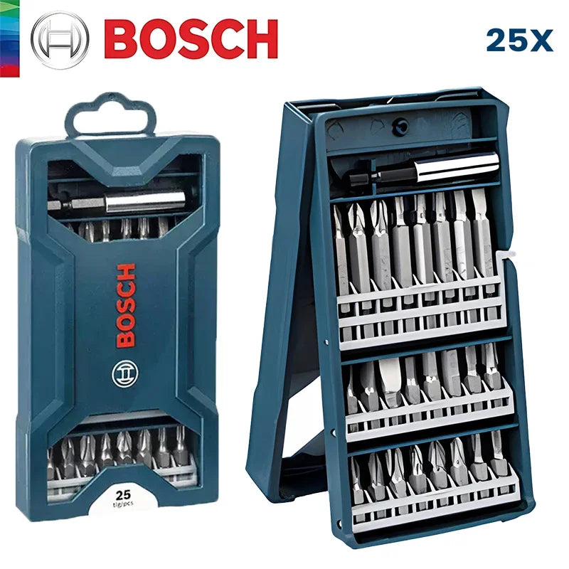 Bosch 25Pcs Replaceable Screwdriver Head Kit High Hardness Electric Screwdriver Drill Bit Screw 25Mm 50Mm Power Tool Accessories