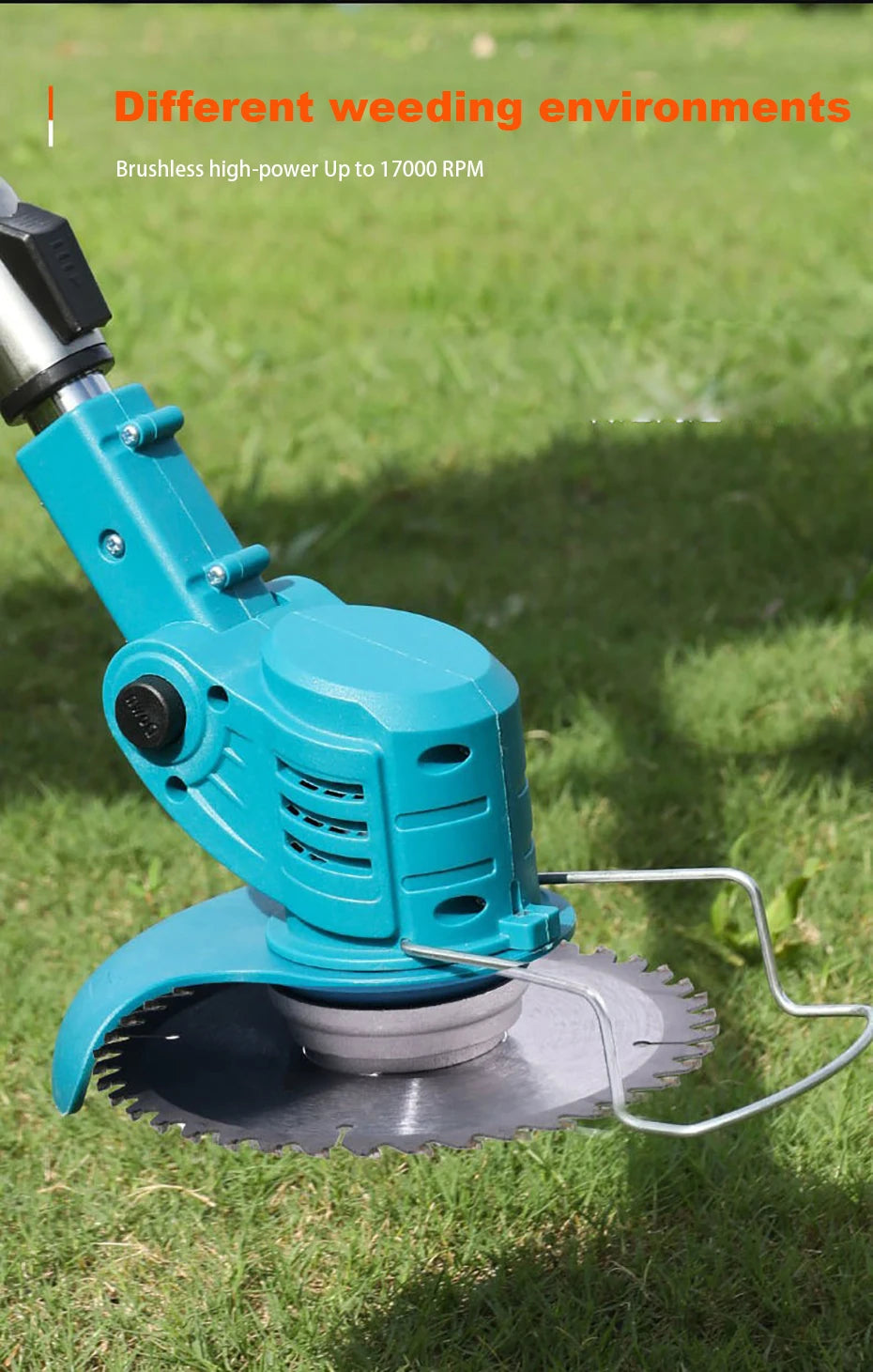 Small Household Cordless Lawn Mower Rechargeable Lawn Mowing Machine Electric Trimmer Garden Tools for Makita (Without battery)