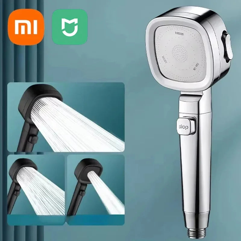 Xiaomi 3-modes Shower Booster Showerhead Powerful Booster Adjustable Shower Head Bathroom Water Head Rain Home Shower Set