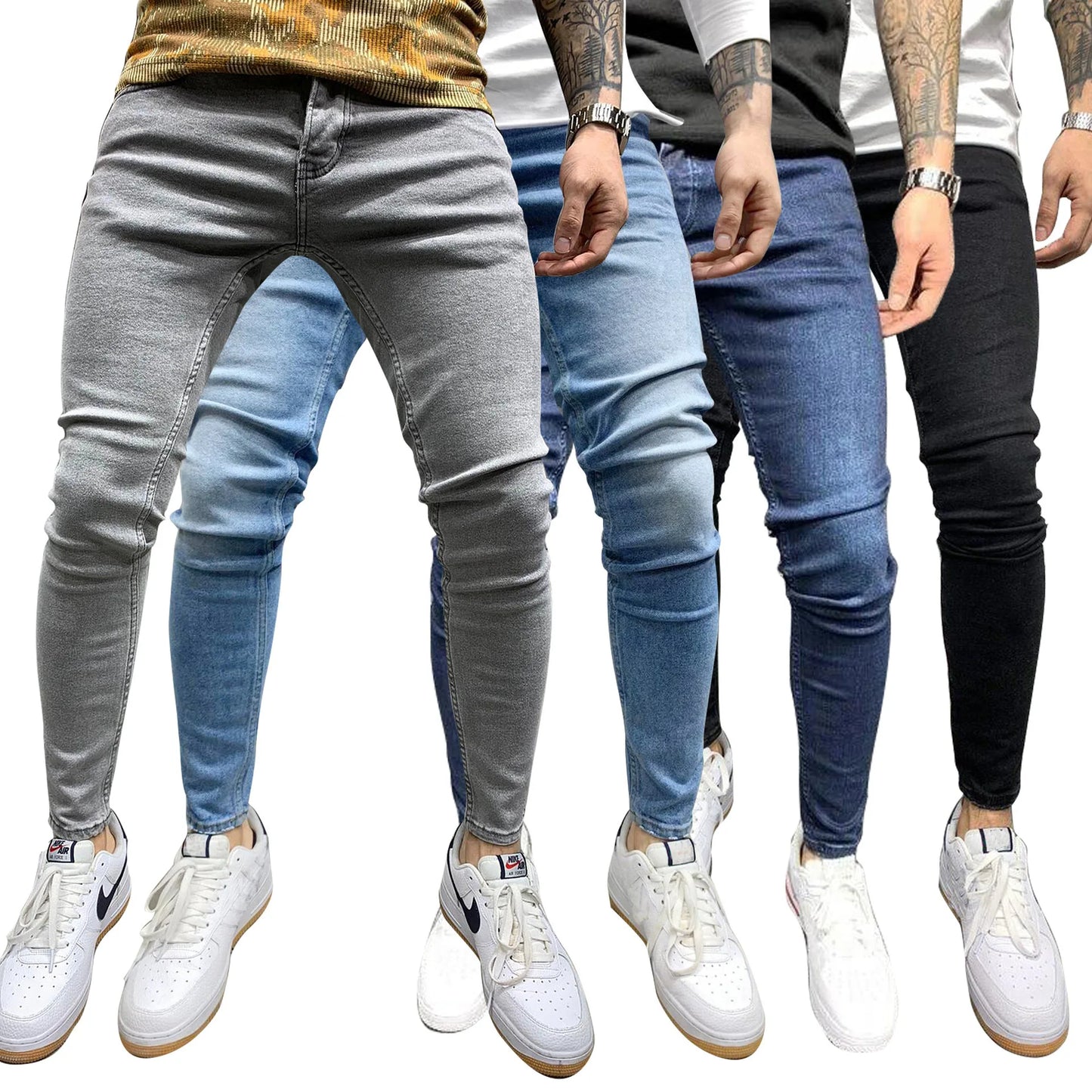 Herren Skinny Jeans 2025 - Stretch Elastic European American Classic Denim Pantalones