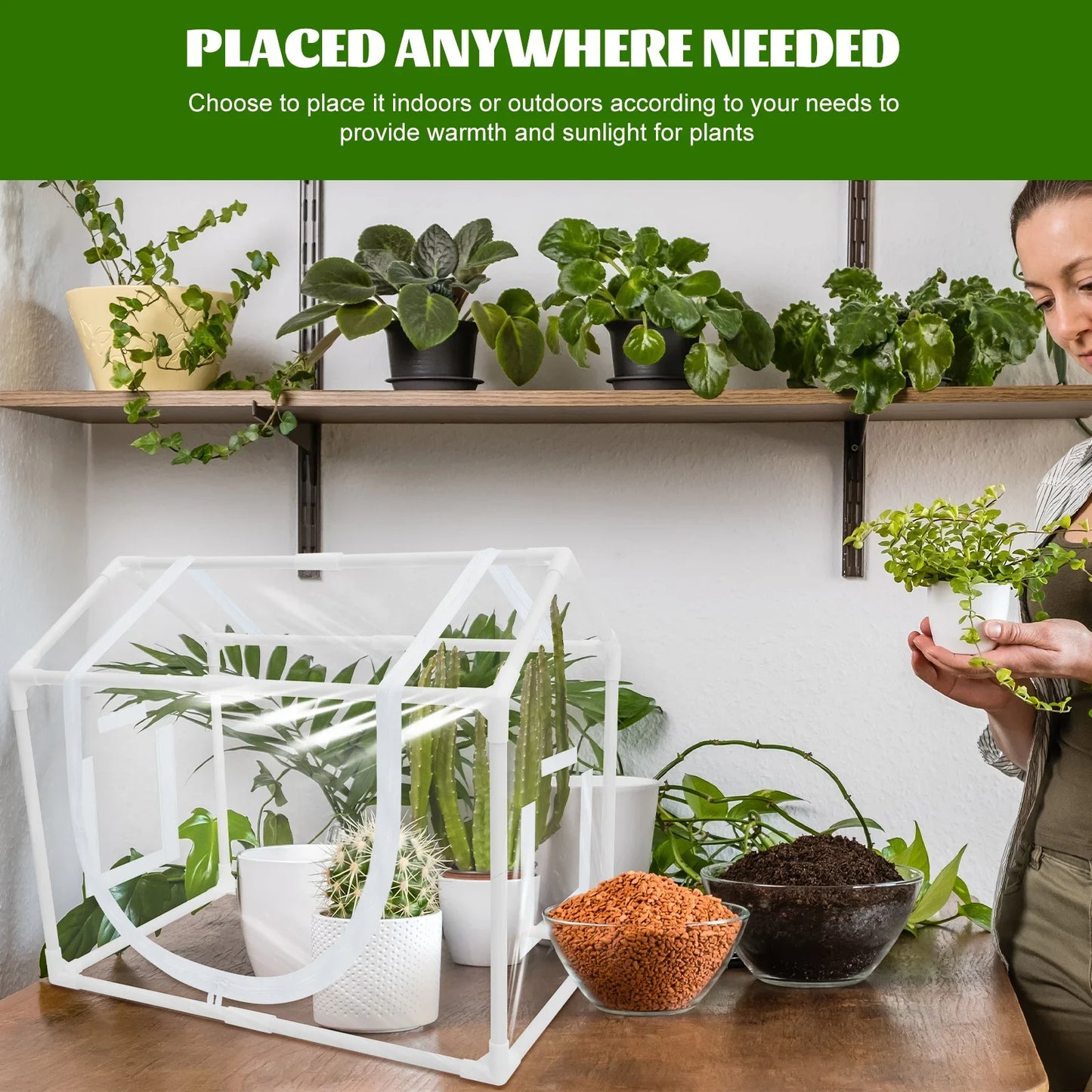 Greenhouse Tent Transparent PVC Indoor Portable Greenhouse Thermostatic Greenhouse Tent Suitable for Backyards Growing Plants