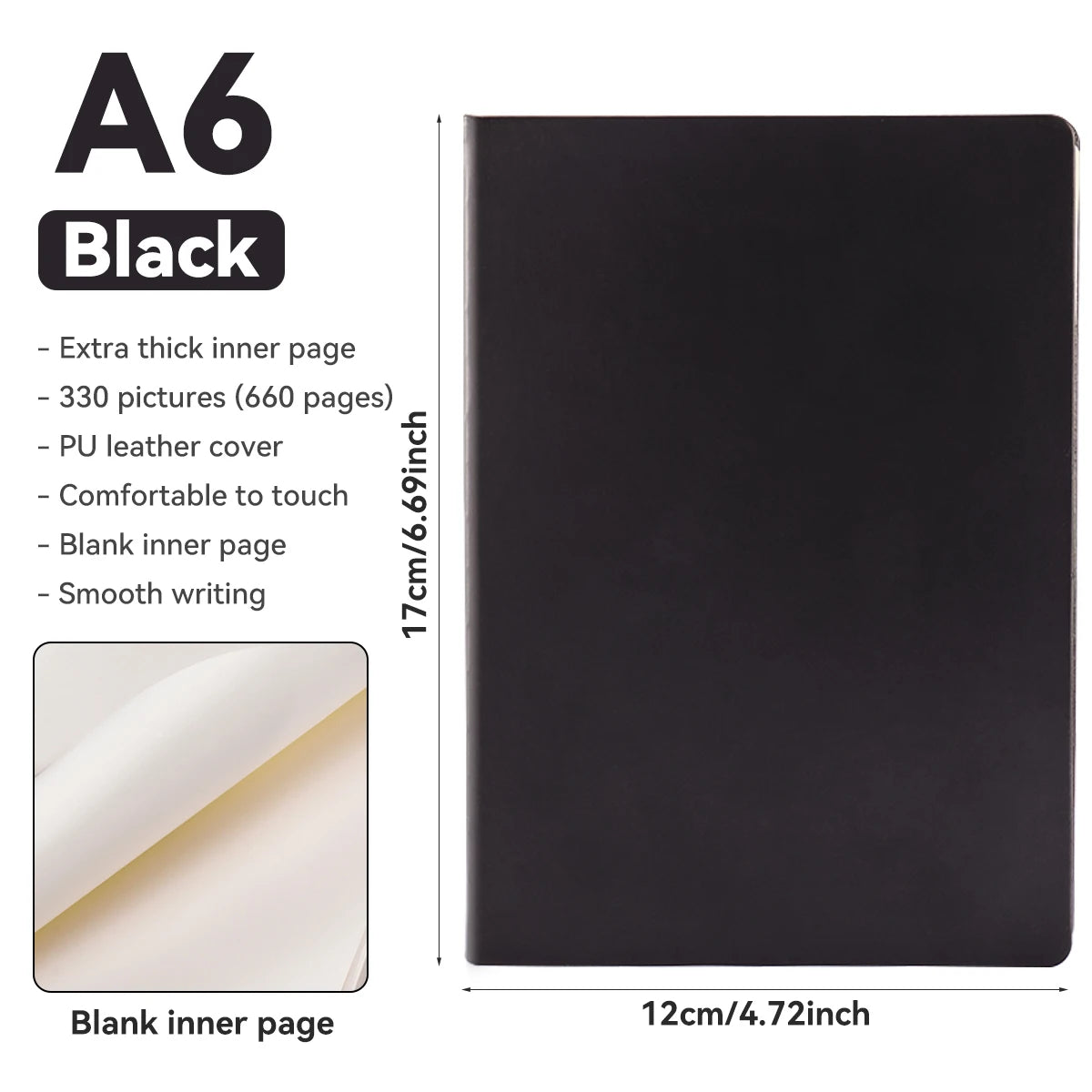 PU Leder Notizbuch A4/A5/A6 2025 - Super Thick 330 Seiten Sketchbook Schule Journal