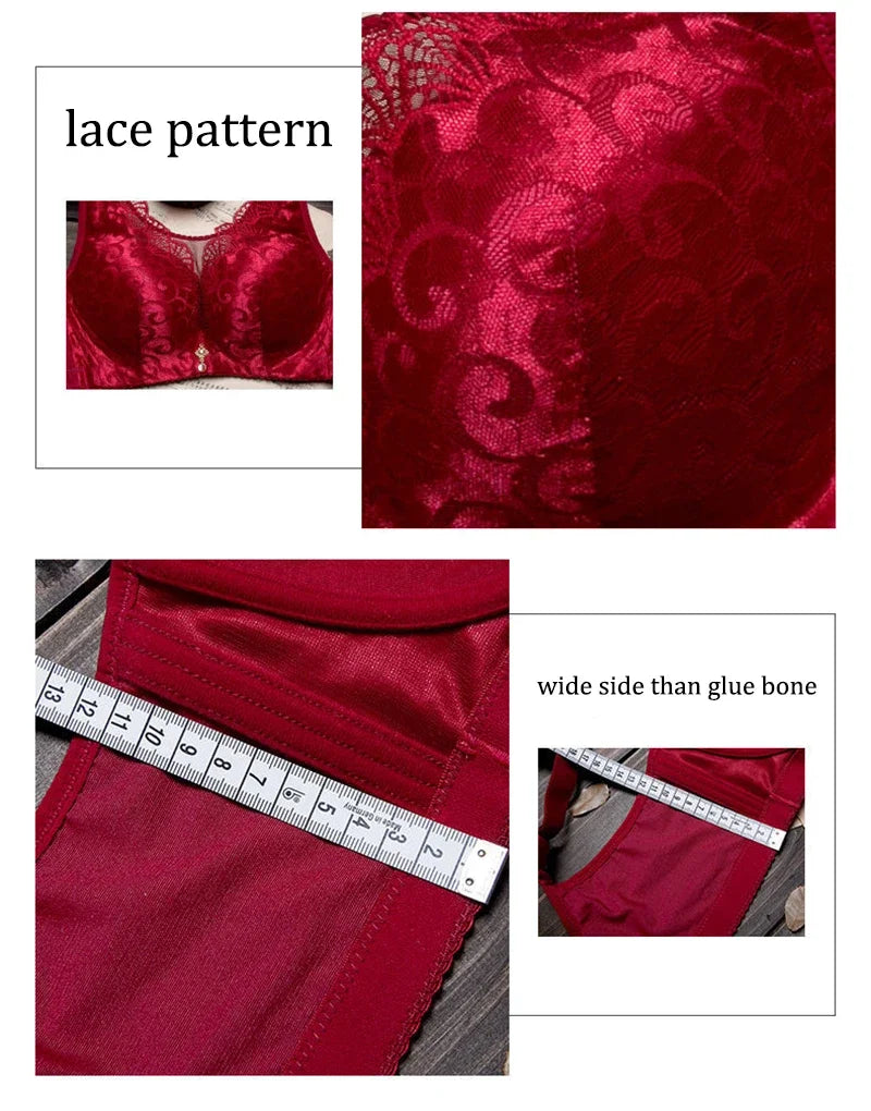 elegant Bra Women Lace Push Up Bralette Wire Free Mesh Large Size Lingerie Solid Color Seamless Thin Wireless Soft Floral Bralette