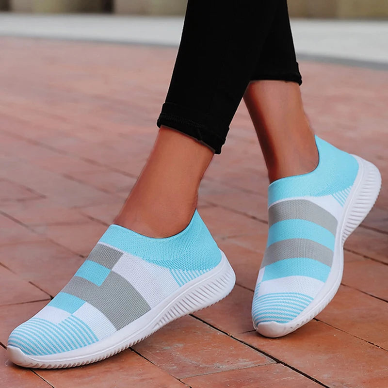 Sneaker Woman Fashion Flat Ladies Shoes Breathable Womens Sneakers Slip On Sock Shoes Trainers Zapatos De Mujer Women's Sneakers