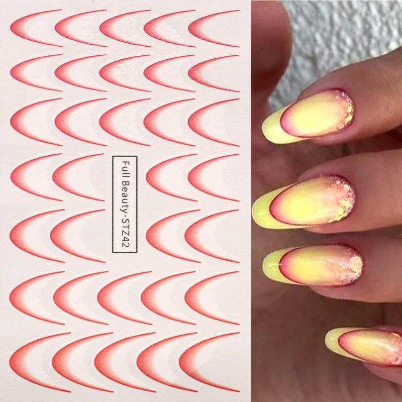 Choice FB-STZ40 Ombre French Nagelsticker - 8 Stück 6.3x10cm