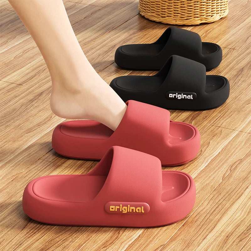Dick Plattform EVA Hausschuhe für Frauen 2025 Frühling Sommer Rutschfest Strand Flip Flops Frau Komfort Weich Sohle Innen Cloud Hausschuhe