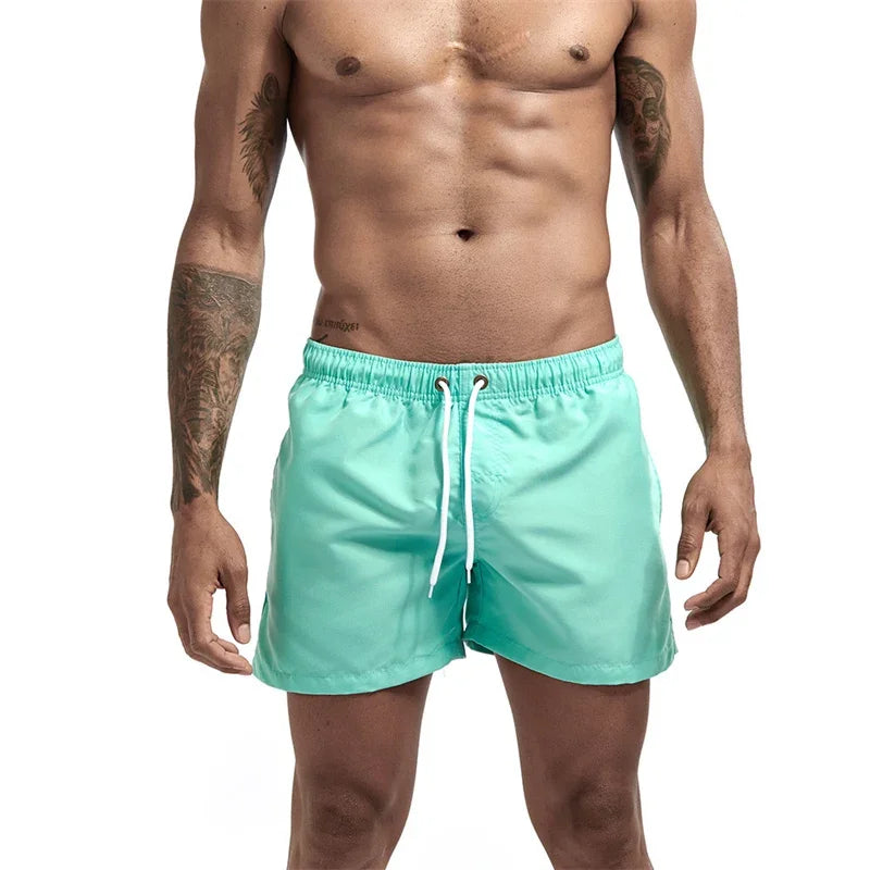 Herren Schwimmhose Taschen Mesh-Futter Schnelltrocknend Casual Board Shorts