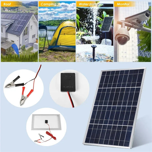 300W/600W Solarpanel-Kit Komplett 12V Polycrystallin USB-Strom Portable Outdoor Aufladbar Solarzelle Solargenerator