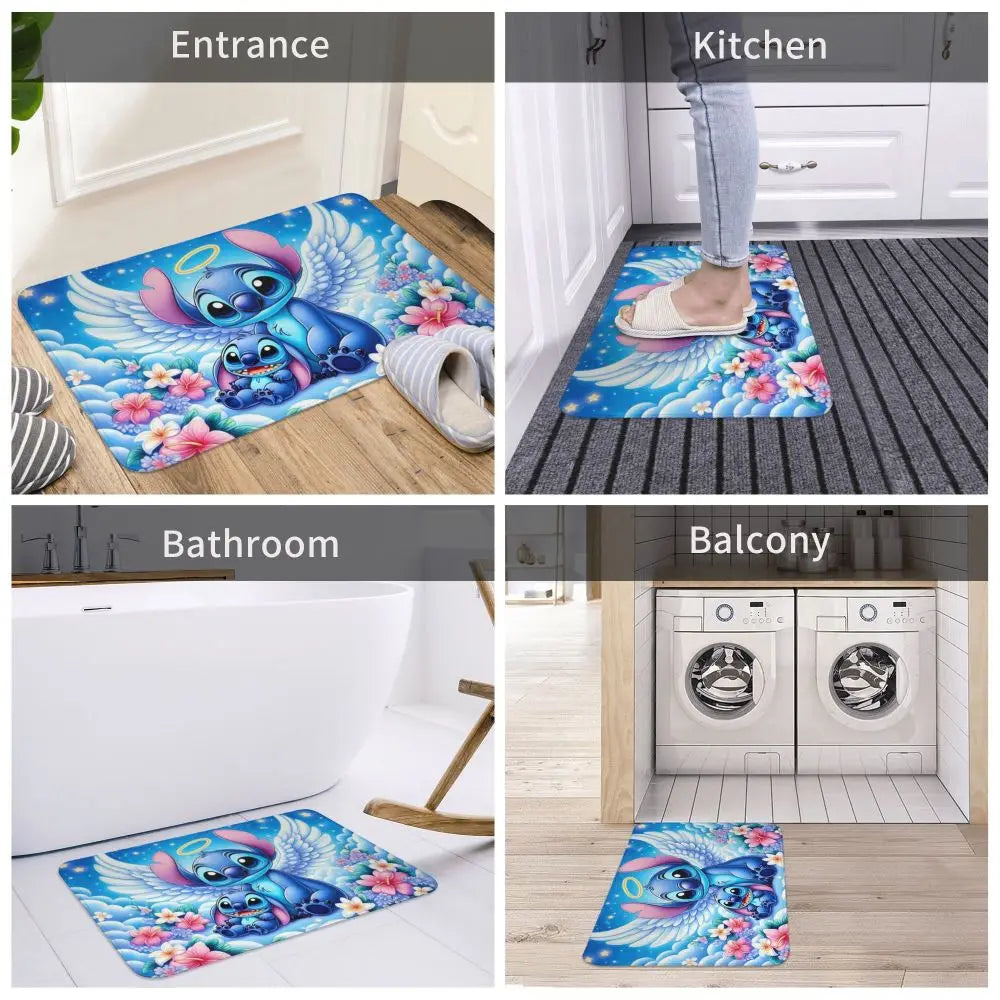 Custom Cartoon Stitch Floor Door Kitchen Bathroom Mat Anti-Slip Outdoor Doormat Bedroom Balcony Entrance Rug Carpet Footpad