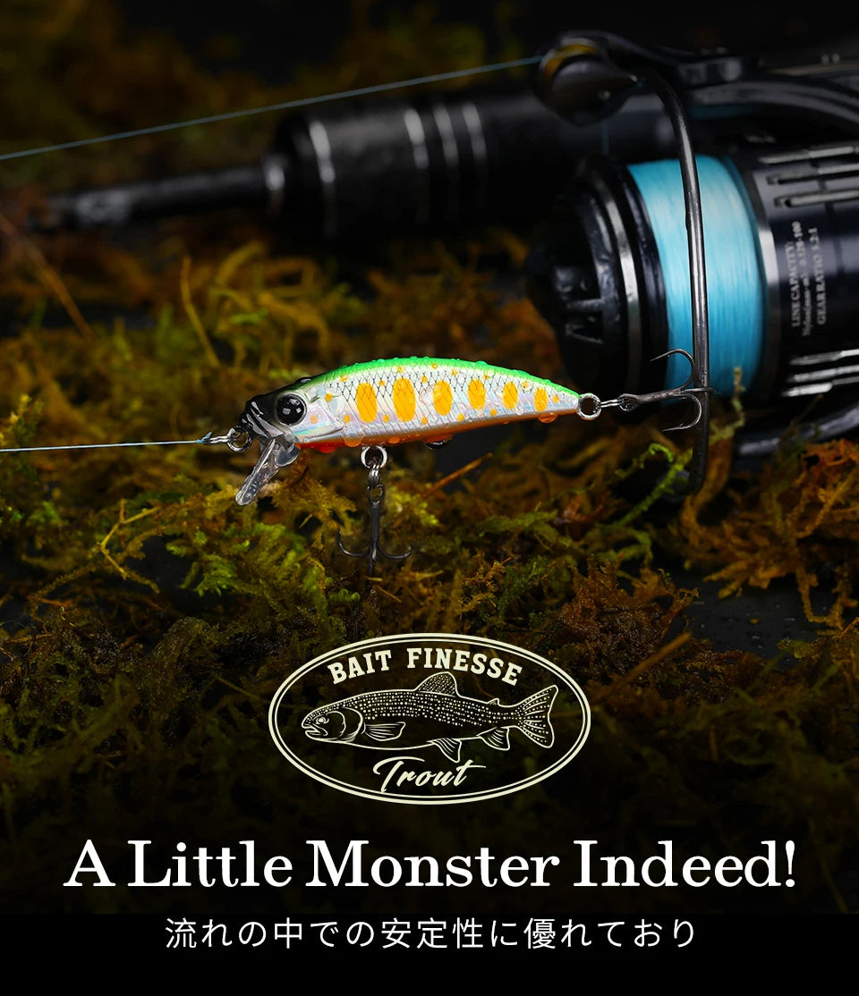 TSURINOYA 46S Sinking Minnow Fishing Lure Intruder 46mm 5g Artificial Trout Ajing Stream Lake Jerkbait Rockfishing Hard Baits