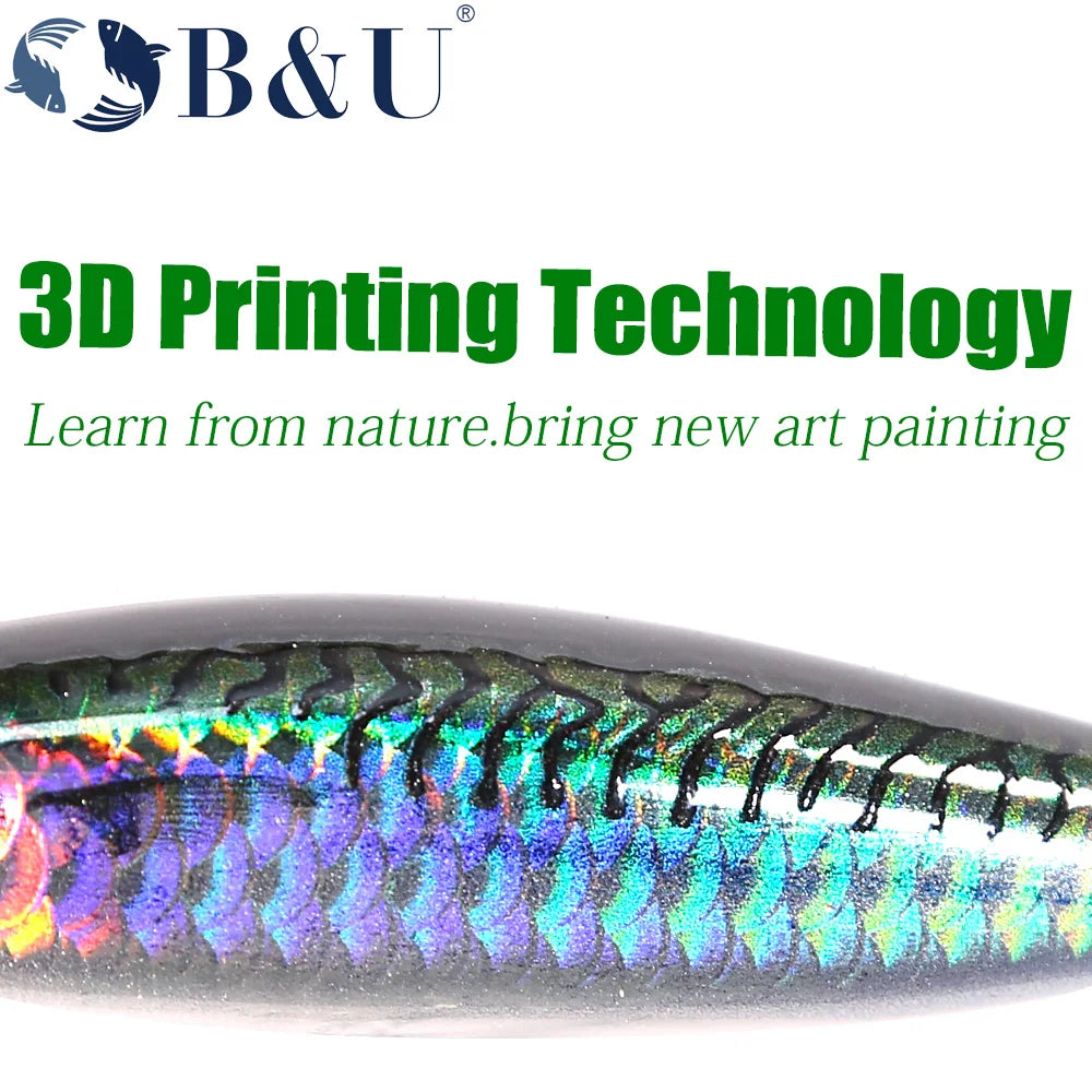 B&U 80mm Sinkender Minnow Hard Lure Jerkbait Salzwasser Langer Wurfabstand Fischköder Meer Künstliche Beute Wobblers Meer Bass