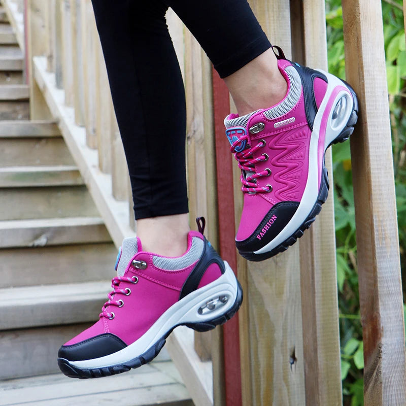 Women platform winter sneakers 2024 New in Casual Fashion Air Cushion Running Sports Shoes for Women Plush Warm Snow Boots