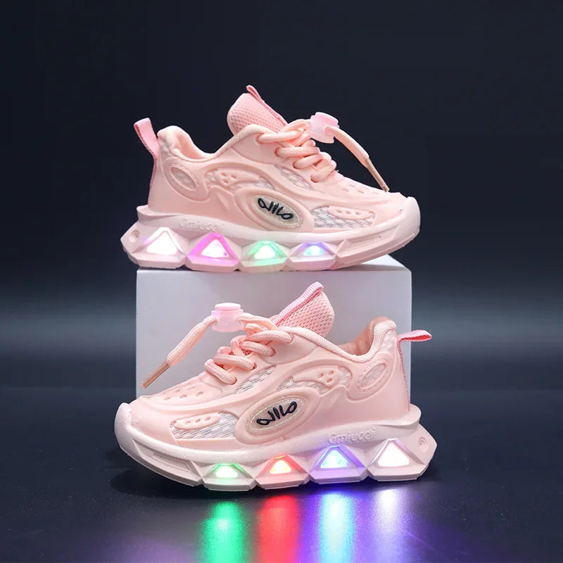 Baby Schuhe 2025 - Frühling Herbst Leuchtende Sneaker - Jungen Mädchen LED Schuhe Weiche Sohle 7-13J