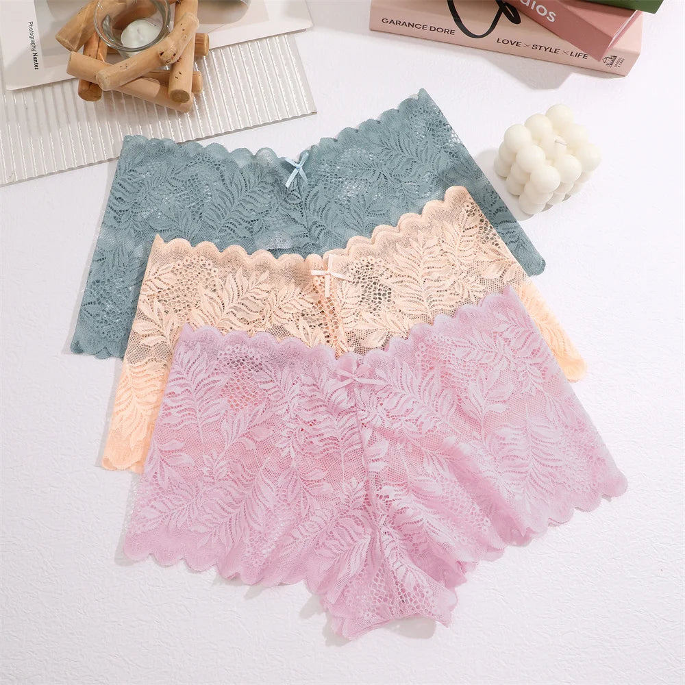 All Of Me Spitze V-Taillen Dessous - 3er Set Nylon Elastan