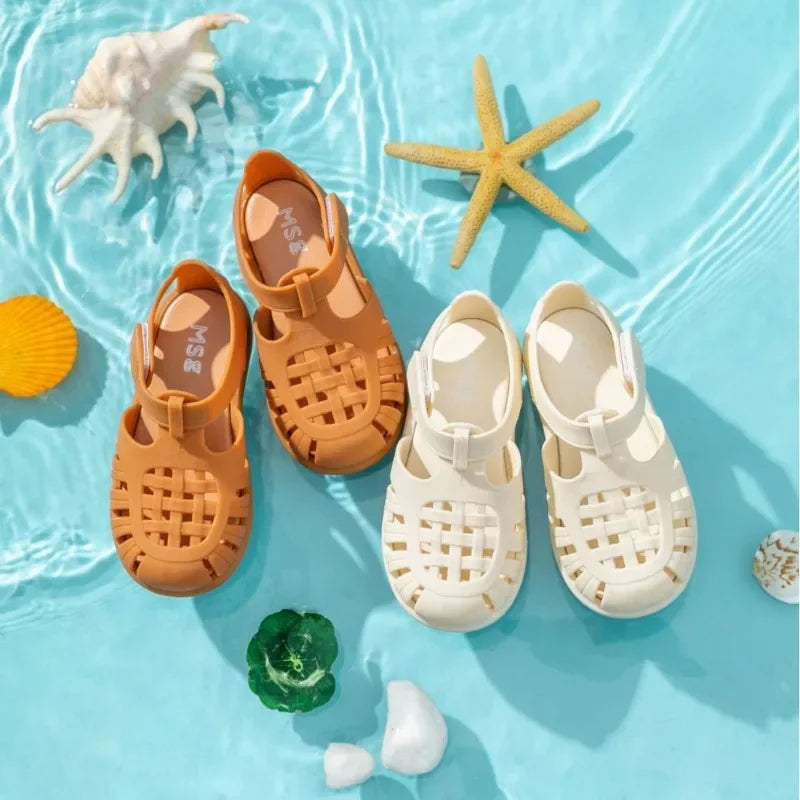 Hochwertige Kinder Strand Schuhe Meer Sommer 2025 - Mädchen Sandalen Baby Weich Rutschfest - Prinzessin Jelly Schuhe Jungen Römische Flip-Flops
