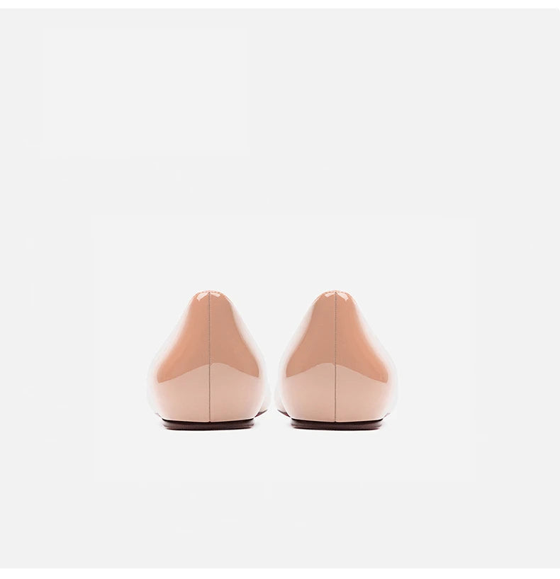 woman 2024 trend luxury women's Leather Shoes for Women Flat Shoes Red Shiny Bottom Elegant Pointed Toe Boat Shoes