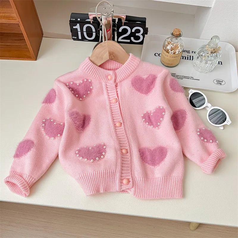 CN Zhejiang 2905 Korean Style Strickjacke Mit Schleife - Größe 3-6 Jahre, Polyester, Reguläre Länge