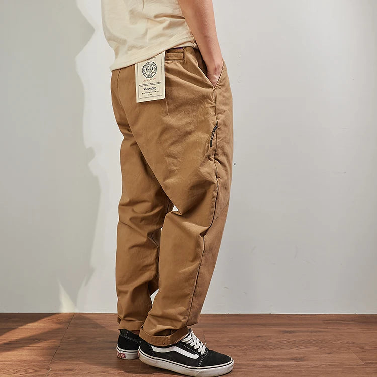 Baggy, verjüngte Casual-Hose aus Baumwolle für Herbst und Winter, Männer-Overalls