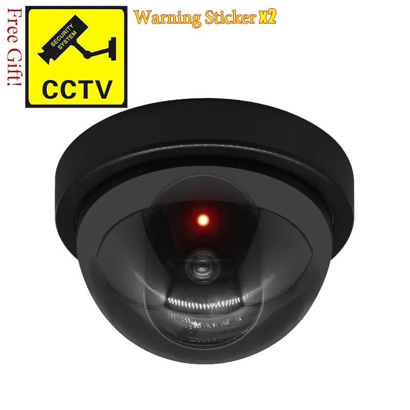 Attrappe-Kamera 2025: Creative Black Plastic Dome CCTV - Flashing LED Fake Camera AA Battery Collection