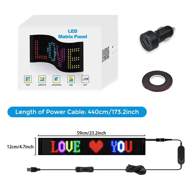 LED Display Programmable, LED light Sign with App Control,IP65 Flexible USB 5V LED Scoreboard, Personalised Light Sign ,DIY