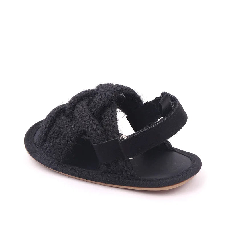 Baby Mädchen Blumen Spitze Krippe Sandalen 2025 - Süße Sommer Weiche Sohle Flache Prinzessin Schuhe - Säugling Rutschfest Erste Laufschuhe