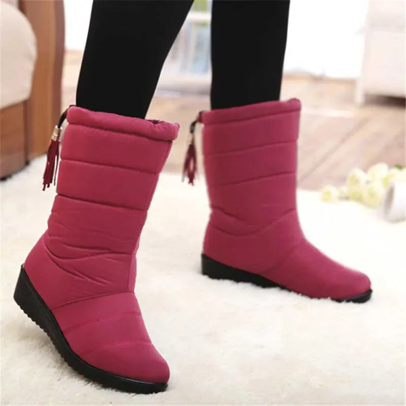Waterproof Women Boots Winter Shoes Platform Wedge Snow Boots Comfort Thick Plush Warm Ankle Boots Female Mujer Sneakers Women