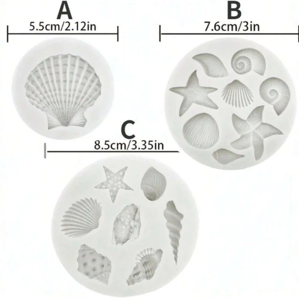 Silicone Shell Cake Mold, Conch Fondant & Chocolate Baking Mould Set, DIY Cake Decorating Tools for Cupcakes