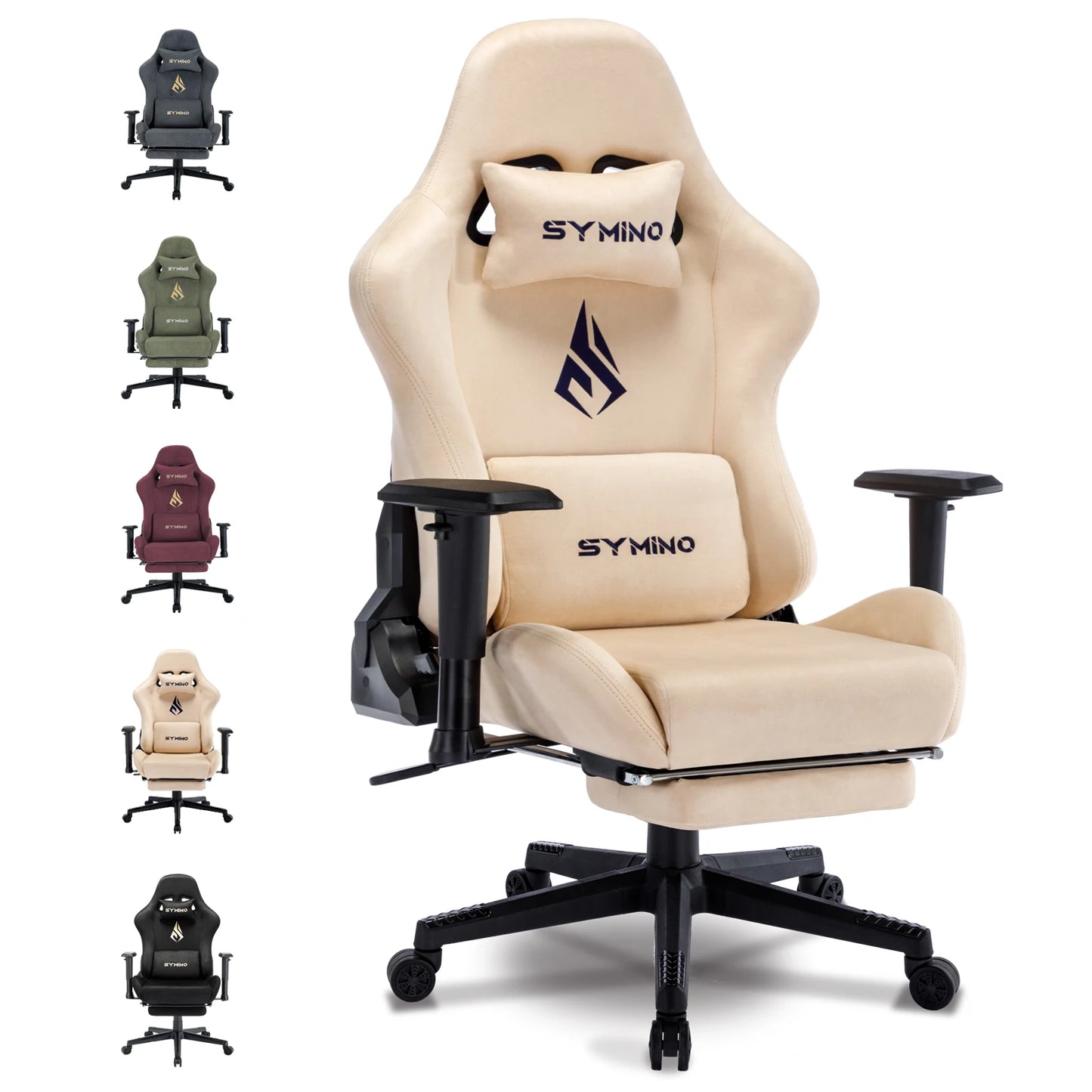 Gaming-Stuhl 2025: Symino Gaming Chair Ergonomic Gamer Chair Footrest - Breathable PC Chair Adjustable Lumbar Cushion Headrest Collection