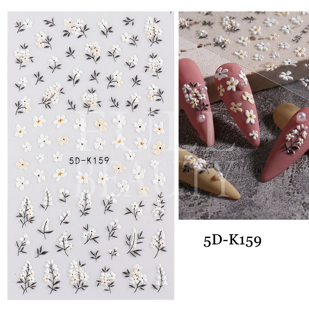 GL5D-K256 5D Sonnenblumen Nagelsticker - Herbstdesign Prägung
