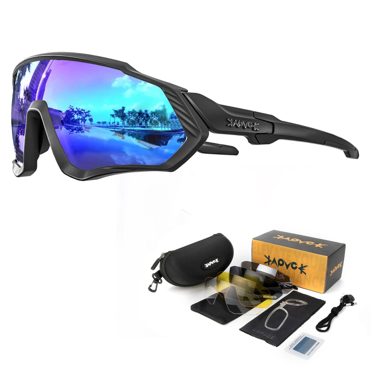 Fahrradbrille 2025: KAPVOE Polarised Cycling Glasses Outdoor Bicycle - UV400 Goggles 5 Interchangeable Lenses Unisex Sports Sunglasses Men Women Collection
