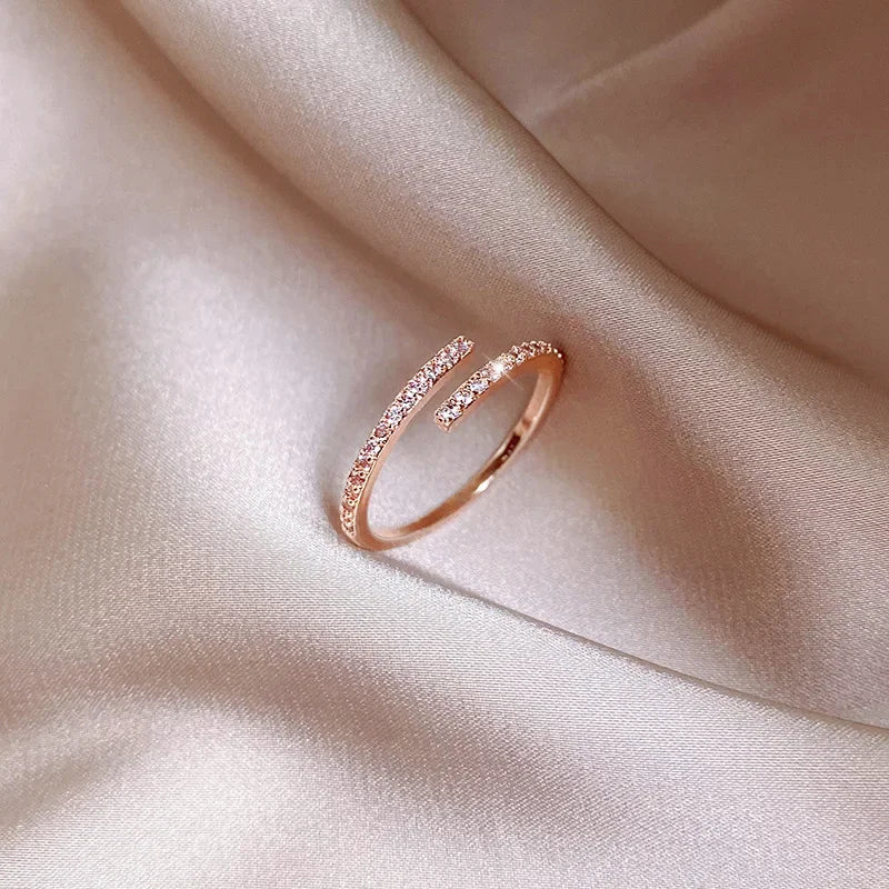Exquisite Zircon Double Opening Butterfly Ring for Woman Fashion Jewelry 2025 New Wedding Party Luxury Accessories Rings Gifts