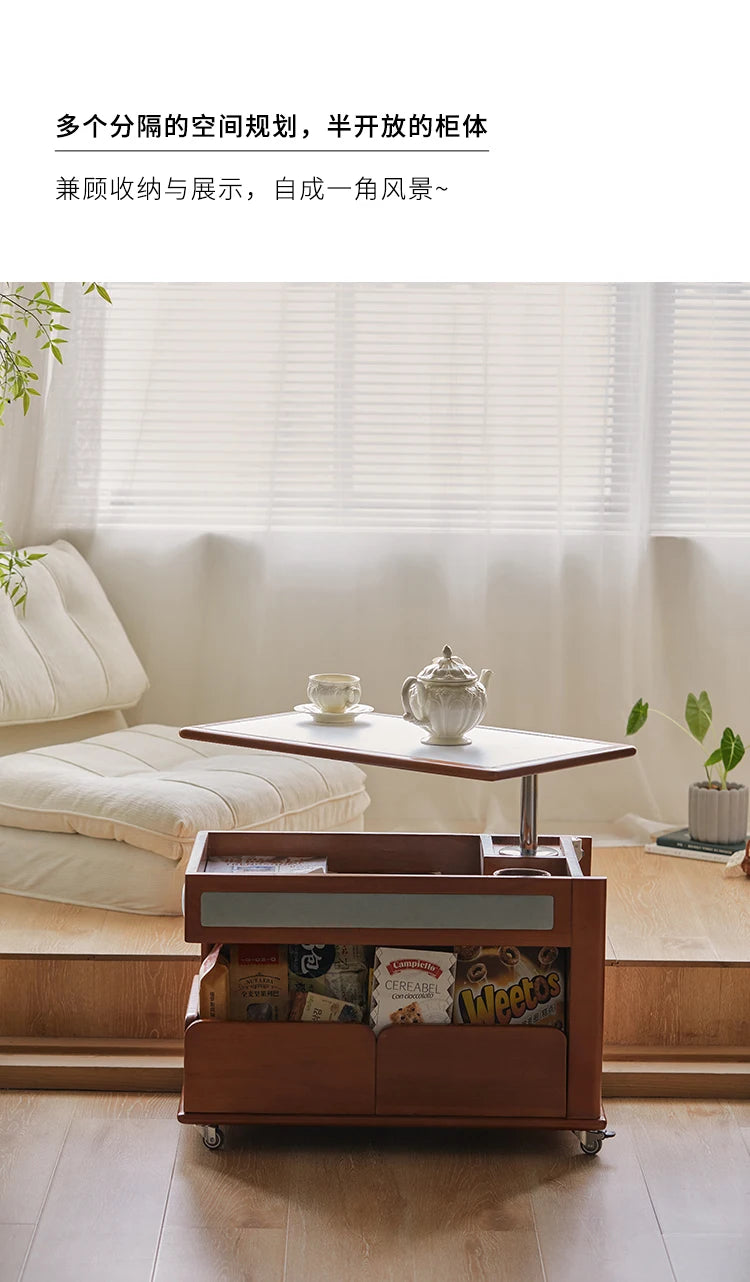 Cabinet Wood Coffee Table Lift Portable Walnut Design Living Room Side Table Folding Modern Luxury Mesa De Centro Sala Furniture