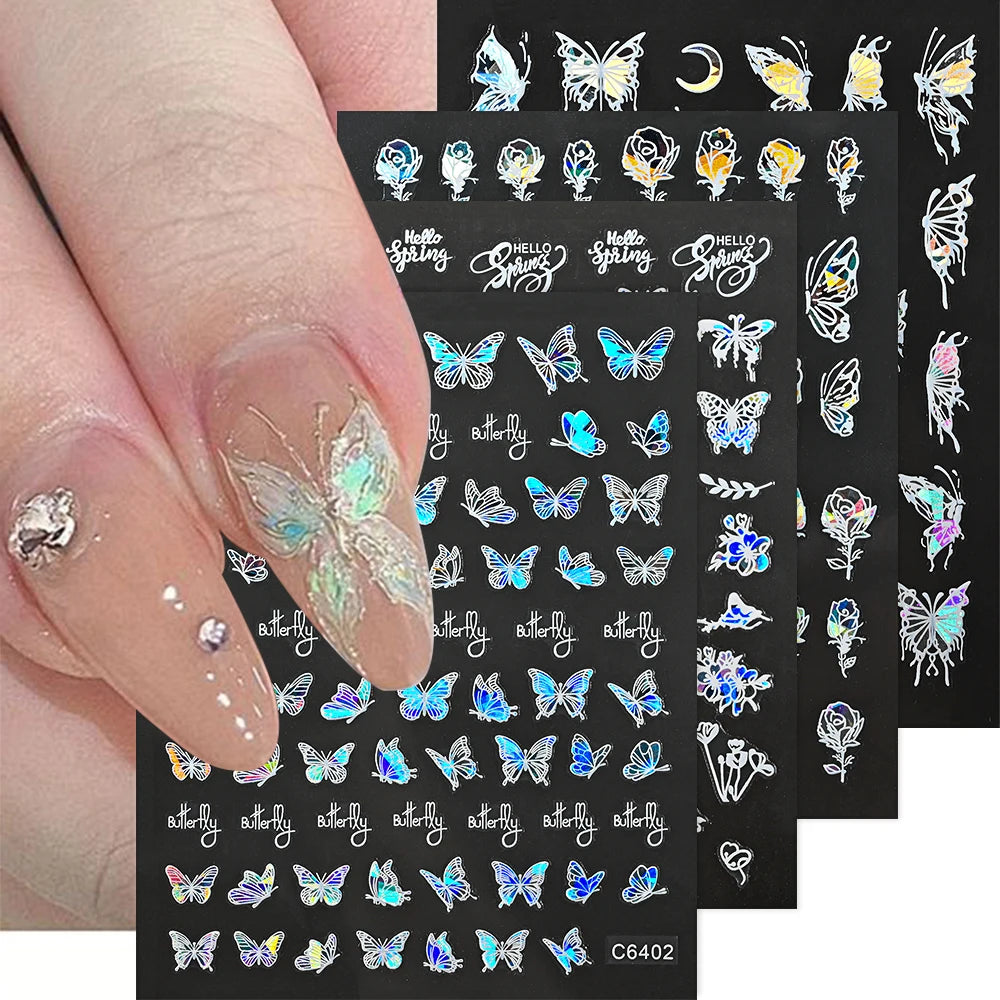 MAFANAILS NLS 3D Holografisch Schmetterling - 1St Schwarz