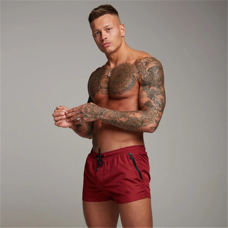 Herren Schwimmhose 2025 mit Reißverschluss-Taschen - Mesh-Futter - Sommer - Strand - Pool - Wassersport Schnelltrocknend