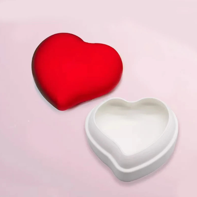 Romantic Heart or Rose Design Silicone Cake Molds Valentine's Day Mousse Cake Mold Kitchen Bakeware Dessert Decorating Tools