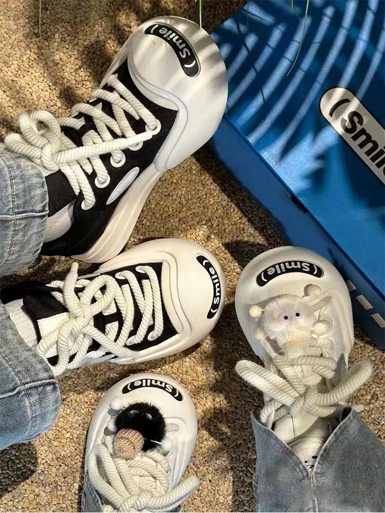 Women Platform Sneakers Leather Casual Ladies Chunky Shoes 2023 White Woman High Black Fashion Brand Thick Soled Wedge Sneakers