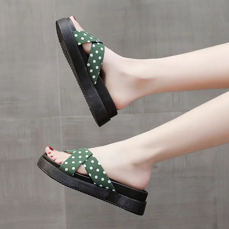 Damen Pantoletten und Sandalen - Strand Höhe Schwarze Schuhe - Günstig Premium Rutschfest Casual Slides Designer Luxus