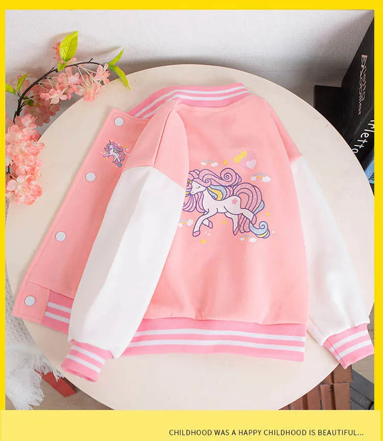 BOTEZAICN Einhorn Jacke Sportlich - 3-12 Jahre V-Ausschnitt