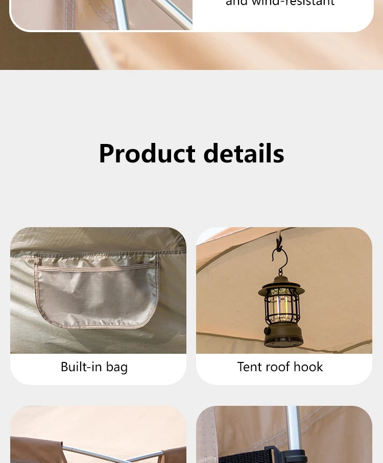 Sonuto Outdoor 4-7 People Camping Park Beach Tent Vinyl Sunscreen Folding Portable Canopy Rainproof And Sunscreen Shelter