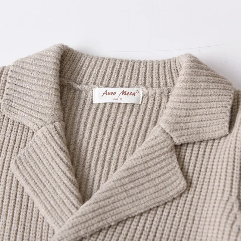 LilBuds B804 Doppelreihige Strickjacke Jungen Winter Cardigan - Größe 3-12 Jahre, Baumwolle, Verschluss Doppelreihig
