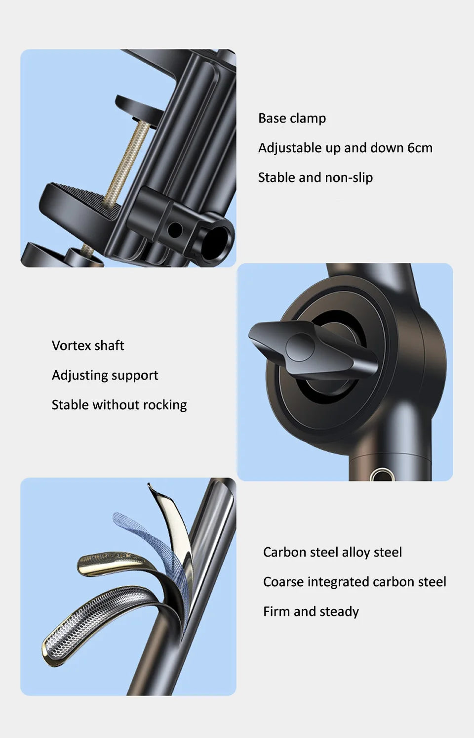 Suport tabletă Lamgool 360° - aluminiu, braț lung, 4–12,9