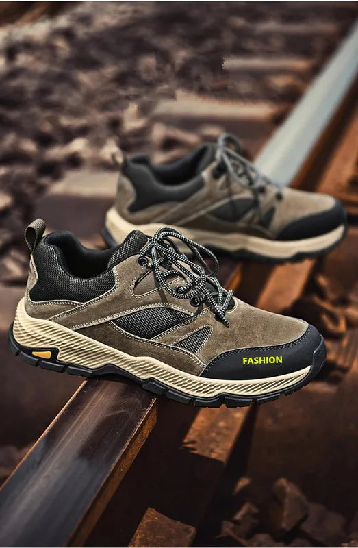 Men Sneakers Casual Breathable Hiking Walking Shoes Man Outdoor Fashion Leather Anti-slip Climbing Trekking Sneakers Footwears