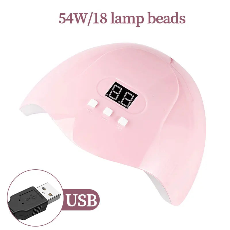 LULAA 54w Lampă UV pentru unghii cu gel Lampă de uscare Material profesional Uscător de unghii Lampă LED pentru accesorii de unghii Instrumente de manichiură