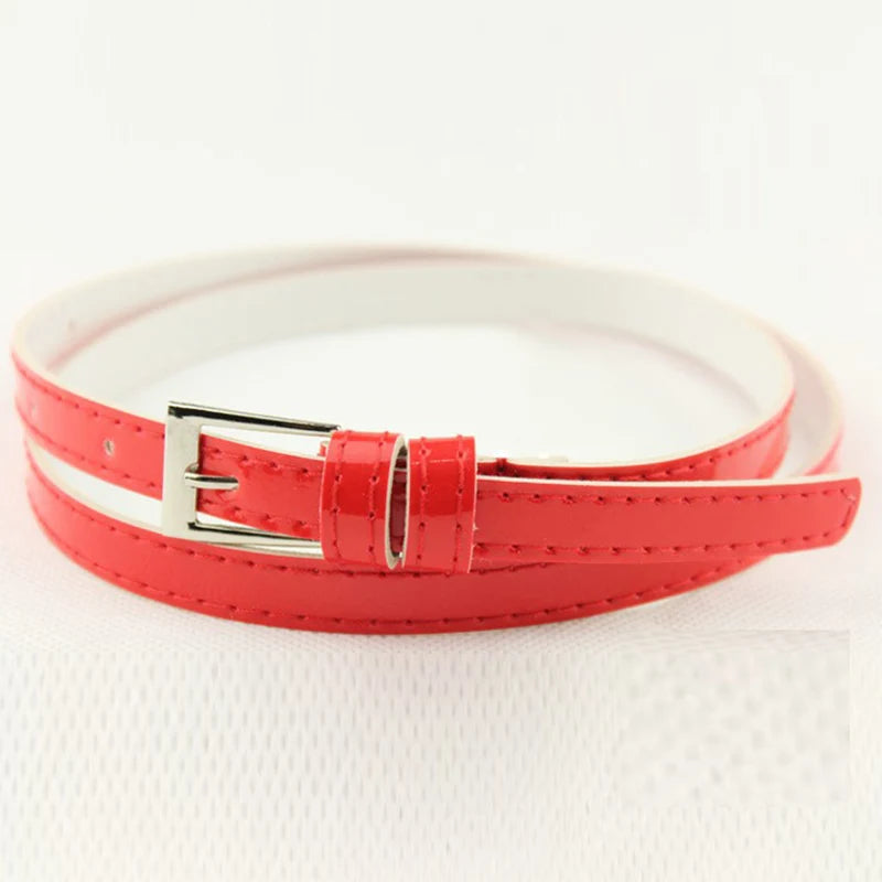 Women Belts New PU Leather Candy Color Metal Buckle Belt Girls Dress Jean Pants Waistband Belts for Lady Luxury Brand Belts