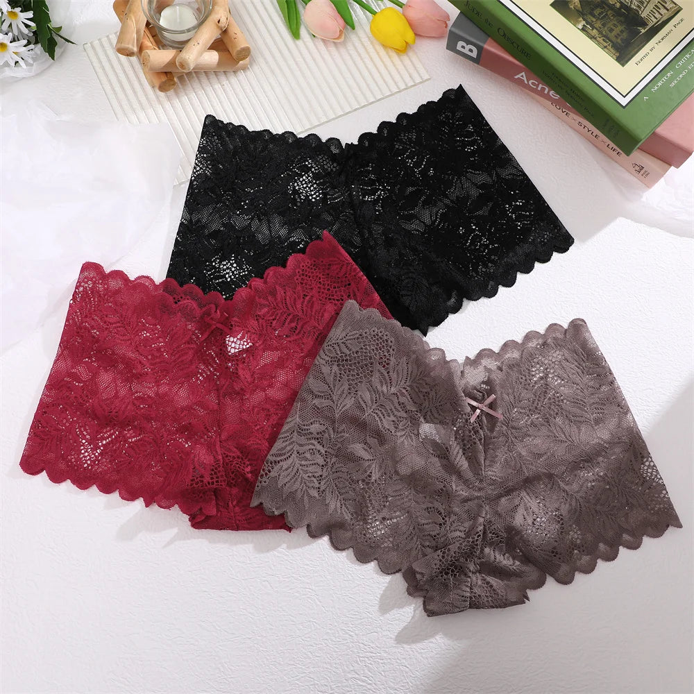 All Of Me Spitze V-Taillen Dessous - 3er Set Nylon Elastan