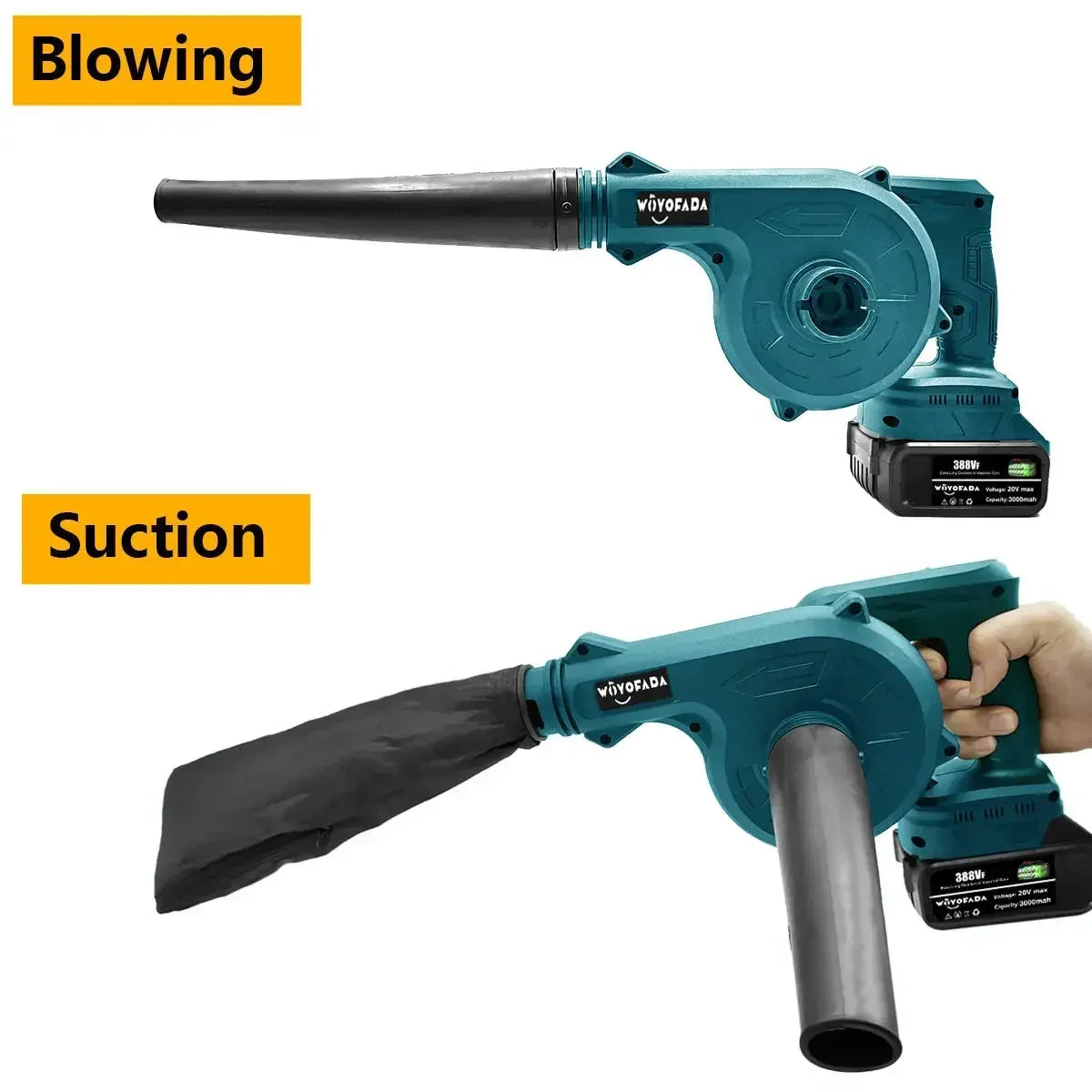 WOYOFADA 2in1 Akku Laubbläser - 18V Makita Kompatibel