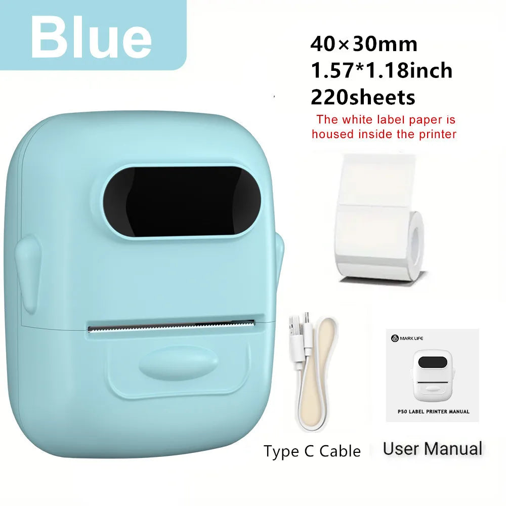 MARKLife P50 Bluetooth Etikettendrucker - Thermischer Mini Drucker für Barcode & Preisschilder