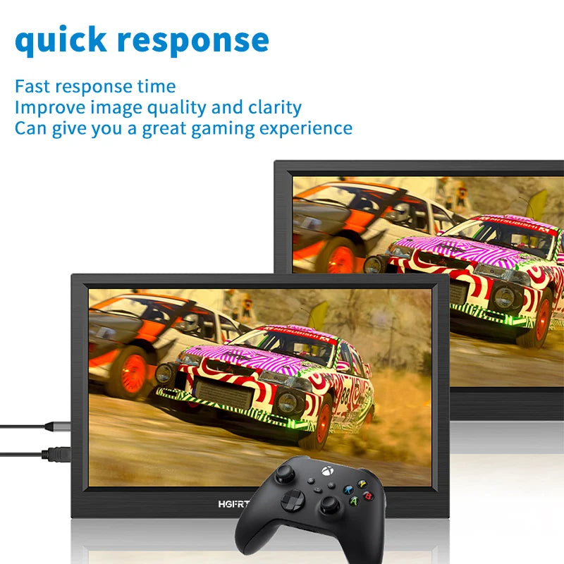 HGFRTEE 11,6 Zoll Portabler Monitor - Gaming- und Erweiterungsmonitor mit HDMI-Anschluss für Laptop, Switch, PS4 und Raspberry Pi